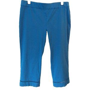 EMALINE Women's Cropped Pants Straight Leg Stretch Capri Royal Blue - 18W